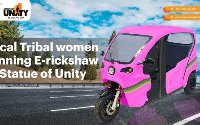 Local Tribal women running E-rickshaw at Statue of Unity