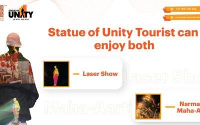 Statue of Unity Tourist can enjoy both Laser Show and Narmada Maha-Aarti