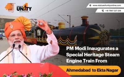PM Modi Inaugurates a Special Heritage Steam Engine Train From Ahmedabad to Ekta Nagar